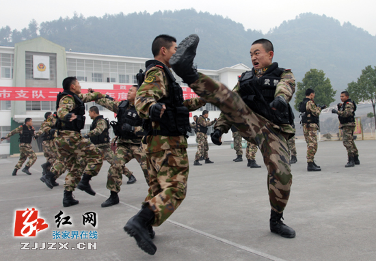 武警张家界市支队吹响新年度练兵号角（图）