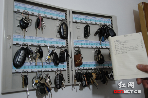湖南省委党校公车管理，车钥匙的总数和登记出车情况数字一致。