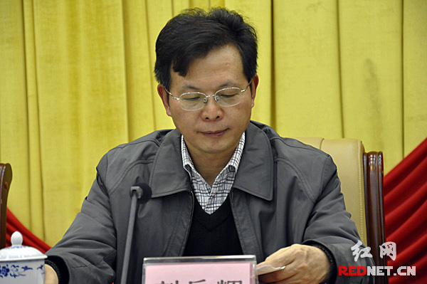 会议由湖南省政府副秘书长刘岳辉主持。