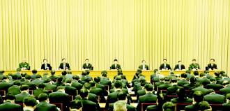 1月7日，中共中央政治局委员、中央政法委书记孟建柱在中央政法工作会议上就贯彻落实习近平总书记重要讲话精神，做好2014年政法工作作出部署。郝帆摄