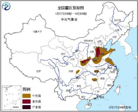 华北湖南湖北部分地区有重度霾 西藏局地有暴雪