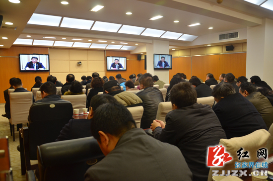 张家界市组织收看党的群众路线教育实践活动电视电话会议