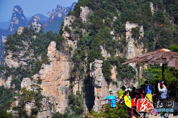 【欢乐春节】千名游客在武陵源争睹杨家界峰墙奇观