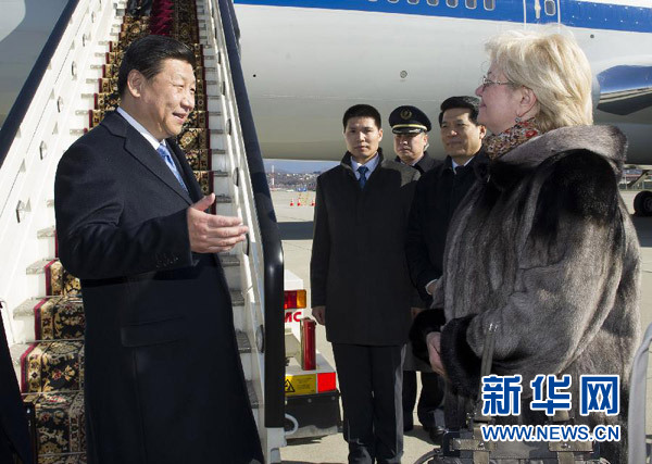 2月6日，中国国家主席习近平抵达俄罗斯索契，应俄罗斯总统普京邀请，将出席第二十二届冬季奥林匹克运动会开幕式。 新华社记者 黄敬文 摄