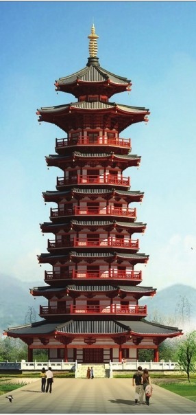 湿地公园景观塔效果图。
