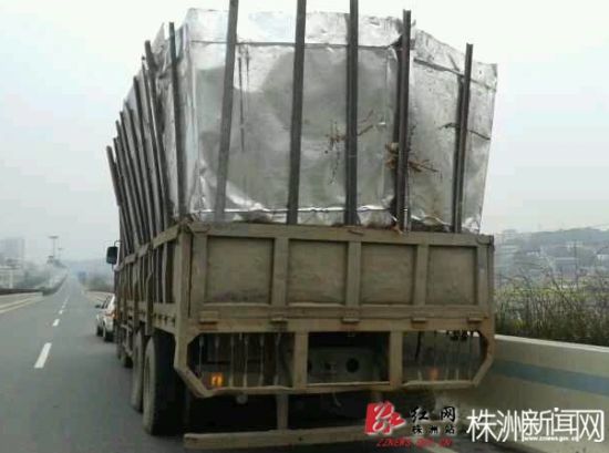 司机驾整形货车株洲遇检 谩骂交警并冲关(图