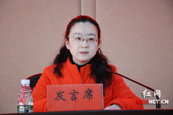 邵阳市副市长胡颖做交流发言。