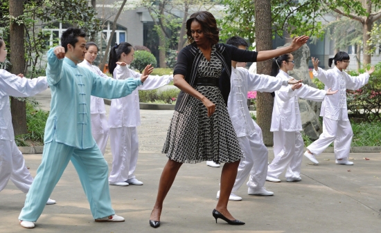 [视频]米歇尔成都行 演讲互动打太极(图)