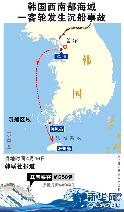  韩国西南部海域一客轮发生沉船事故 新华社记者 王永卓 编制