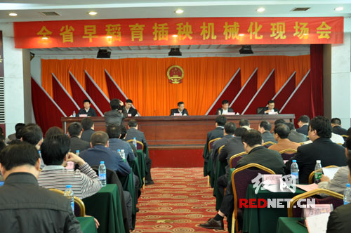湖南省早稻育插秧机械化现场会议在衡阳县召开。