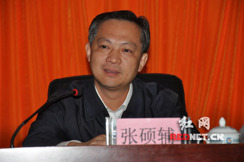 湖南省副省长张硕辅出席全省早稻育插秧机械化现场会议并讲话。