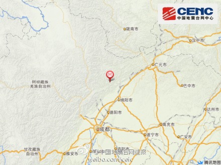 四川北川羌族自治县发生3.0级地震深度14千米