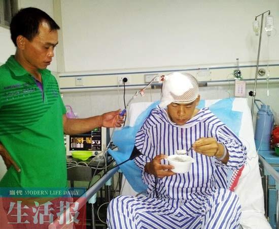 男子缺半边头盖骨 获捐助凑足手术费成功