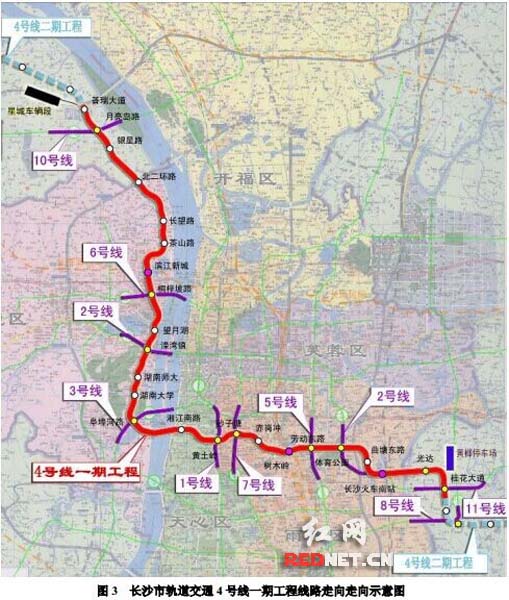 长沙地铁4号线一期工程计划今年12月开工，全长33.6公里，拟设站24座。