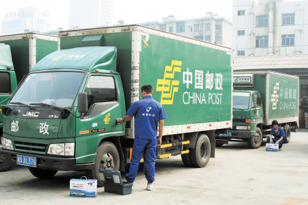 湘邮科技的北斗智能车载终端已经应用到中国邮政车辆上。