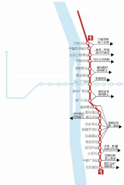 长沙地铁1号线近半区间贯通 耗时1个月穿浏阳河