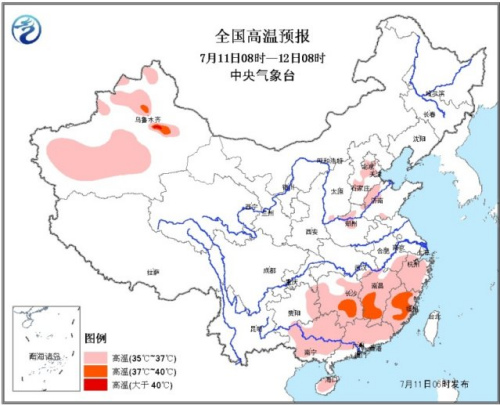 四川湖北等多地将迎大暴雨 湘赣闽局地将超37℃