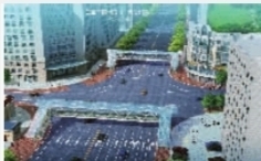 营盘路蔡锷路口天桥效果图。