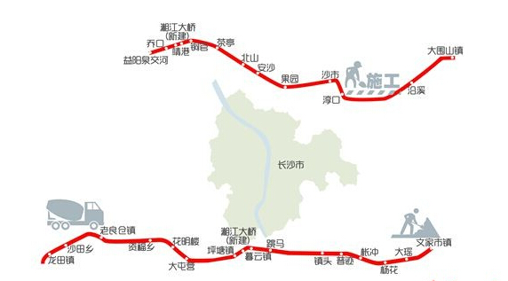 长沙拟建南北两条快速通道 估算造价两百亿