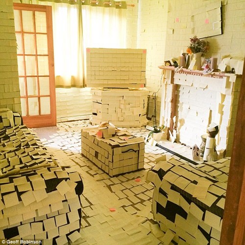 屋子里满是便利贴