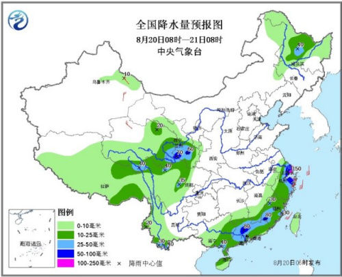 江南东部华南东部有强降水鲁甸震区无明显降水