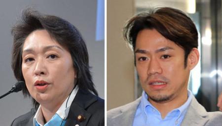 日本参议院女议员桥本圣子和花滑男选手高桥大辅。