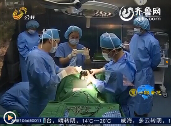 医护人员在为克隆藏獒做手术。（视频截图）