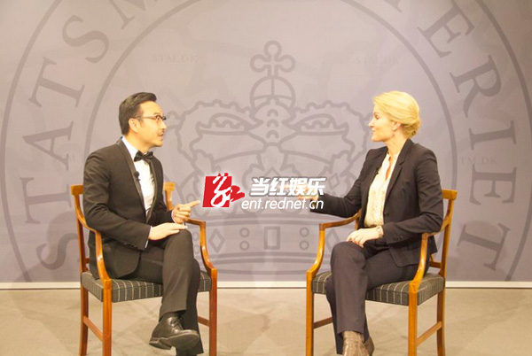 汪涵获丹麦首相赫勒·托宁·施密特接见