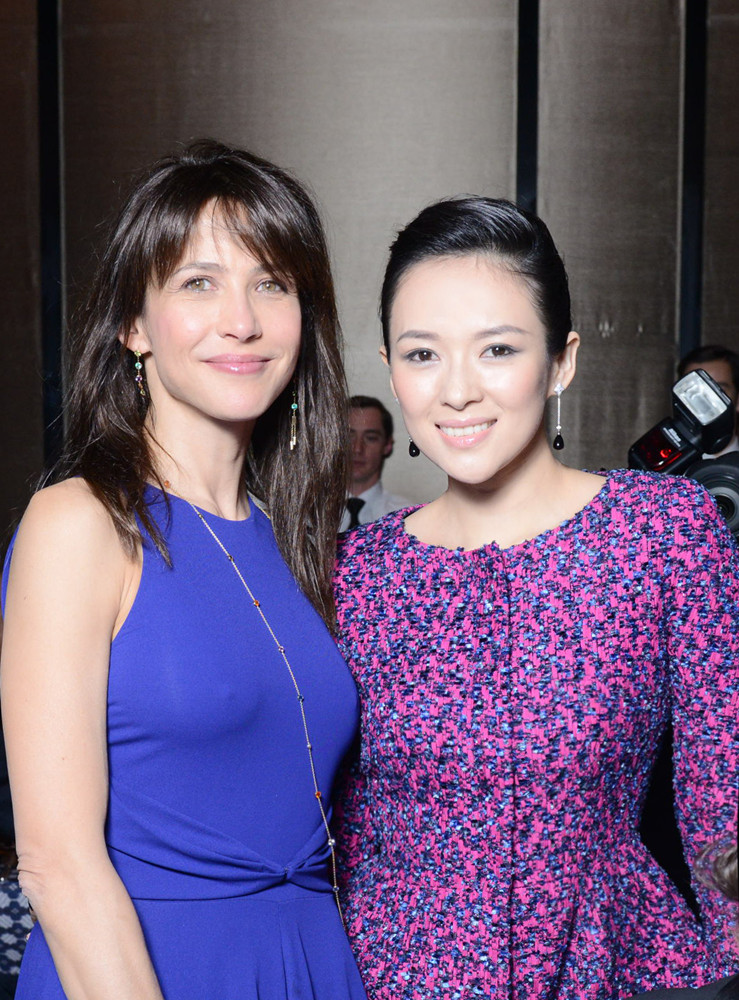 章子怡与苏菲玛索看秀