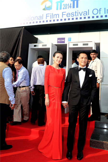 章子怡梁朝伟亮相