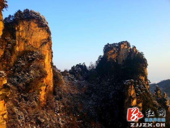 张家界武陵源风景区雪后天晴迎新年