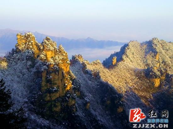 张家界武陵源风景区雪后天晴迎新年