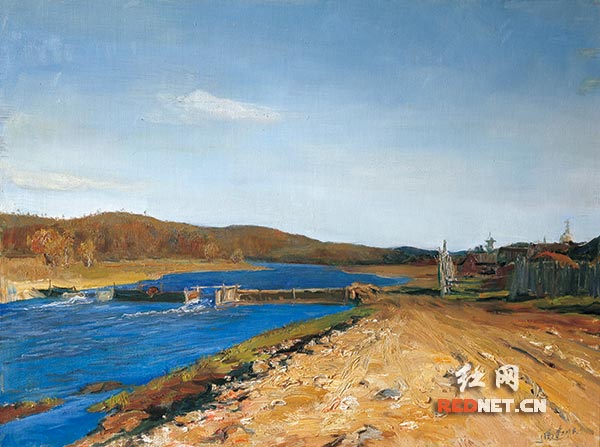 《水闸》（油画） 曲湘建作