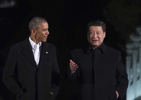 11月11日晚，国家主席习近平在中南海同美国总统奥巴马举行会晤。两国元首就中美关系及共同关心的重大国际和地区问题坦诚深入交换意见。