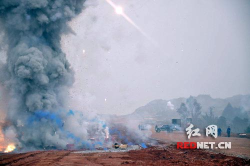 集中销毁现场