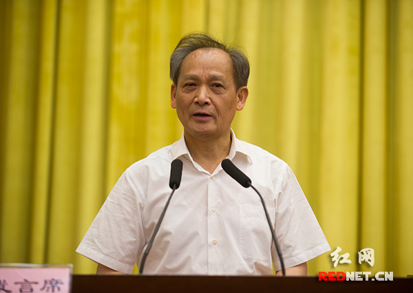 邵阳市委书记郭光文在大会上发言。
