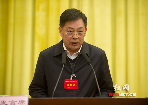 湖南省直机关工委常务副书记徐晨光在大会上发言。