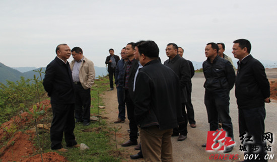 罗建南在边南公路工地现场调度。肖丁勤摄