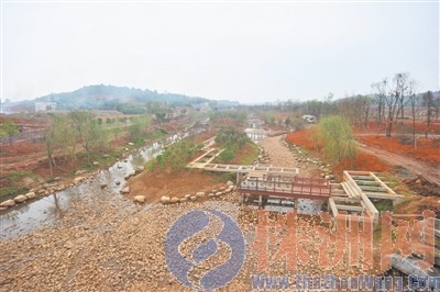 建设中的万丰湖湿地 记者 张媛 摄