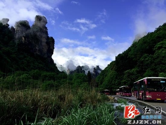 武陵源雨过天晴迎旅游高峰 云海胜景似仙境