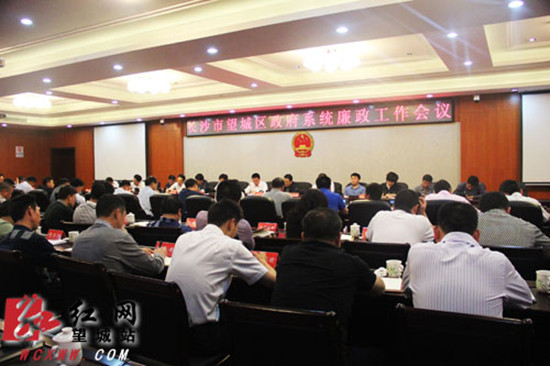 望城区政府系统廉政工作会议现场