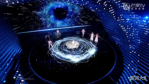 中国媒体首次直播欧洲电视歌唱大赛 现场画面