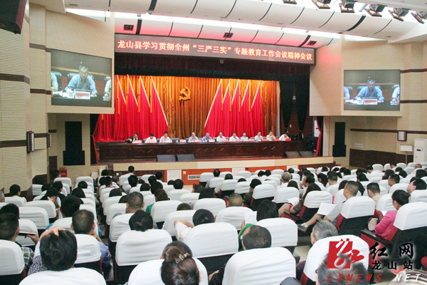 龙山学习贯彻全州三严三实专题教育工作会议