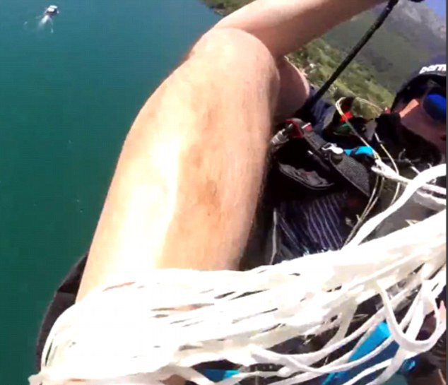 美跳伞员与电线纠缠失控坠地所幸无碍