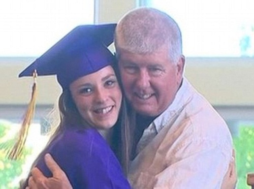 麦克修斯参加戴维森的毕业典礼,两人合影留念。