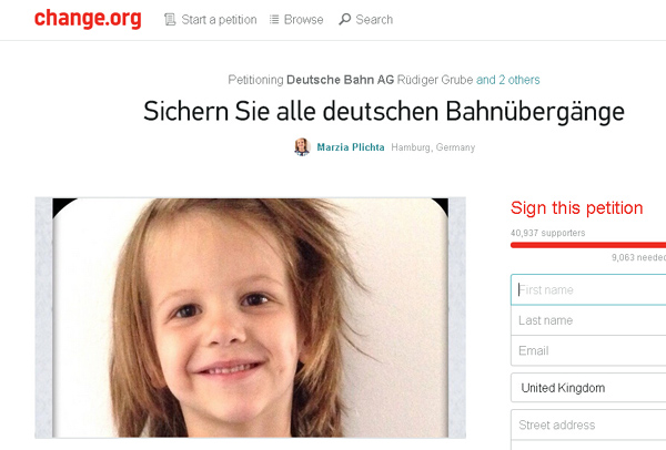 因车祸失去儿子 德国母亲网上请愿呼吁完善交通设施