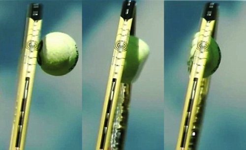 温布尔登赛场高速击球瞬间：网球成“一坨”（图）