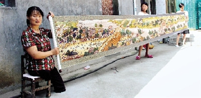 截肢女耗时3年绣出6米长《清明上河园》（图）