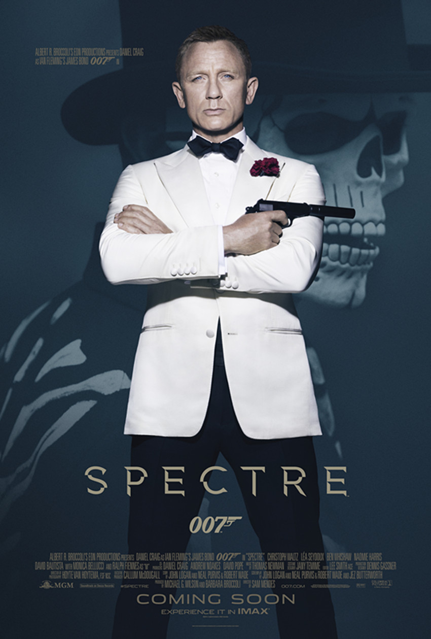 《007》系列第24部《007:幽灵党,曝光了一张正式版海报