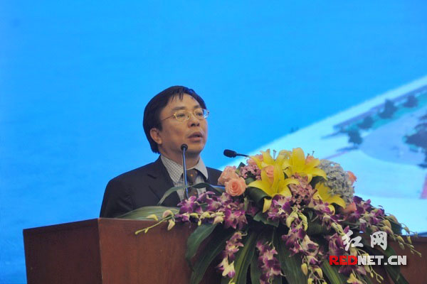湖南省政协副主席，民建省委主委赖明勇率先做主题演讲。